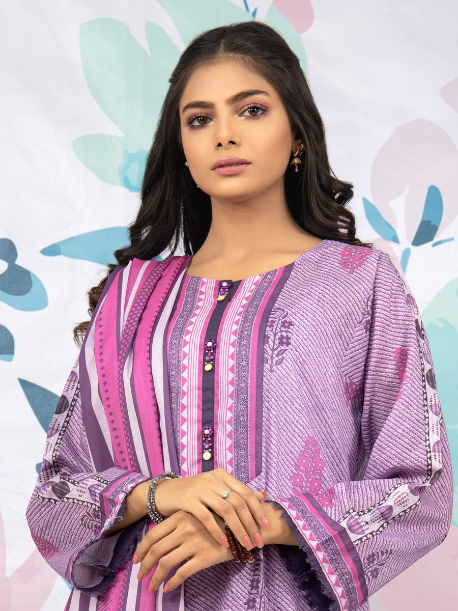 edenrobe Allure Lawn Unstitched Printed 3 Piece Suit EWU23A1-26172