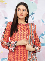 edenrobe Allure Lawn Unstitched Printed 3 Piece Suit EWU23A1-26173