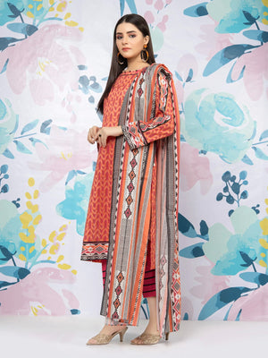 edenrobe Allure Lawn Unstitched Printed 3 Piece Suit EWU23A1-26173