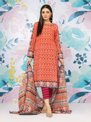 edenrobe Allure Lawn Unstitched Printed 3 Piece Suit EWU23A1-26173