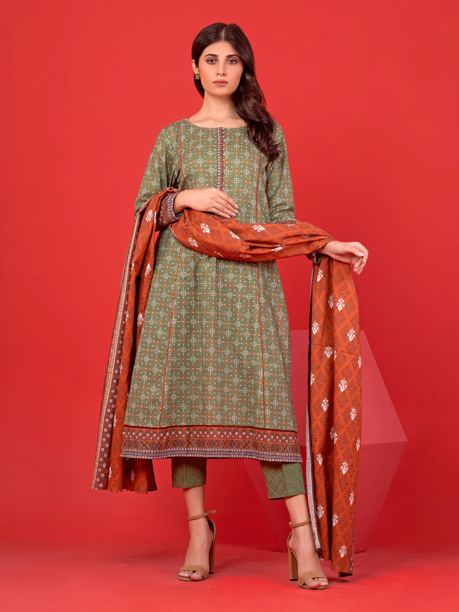 edenrobe Allure Lawn Unstitched Printed 3Pc Suit EWU23A1-26174