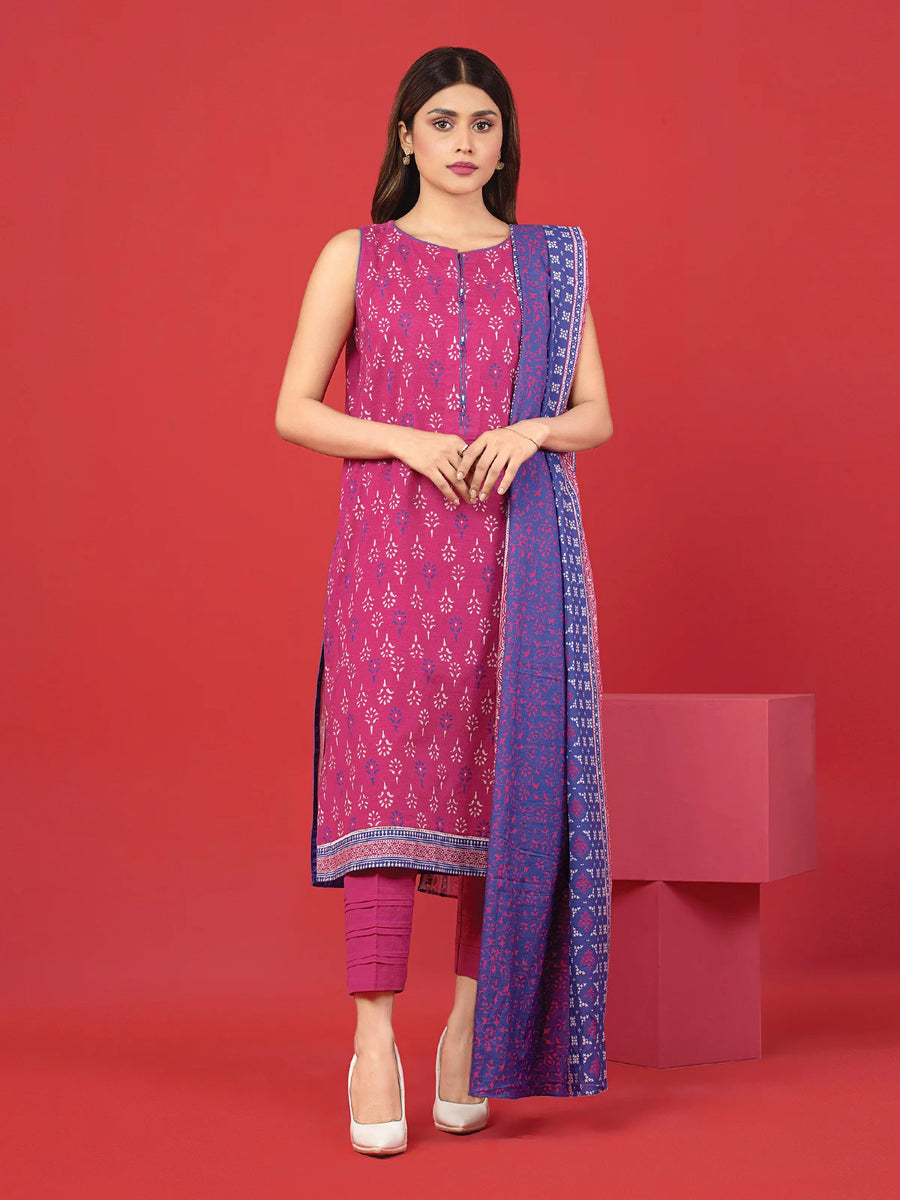 edenrobe Allure Lawn Unstitched Printed 3Pc Suit EWU23A1-26175
