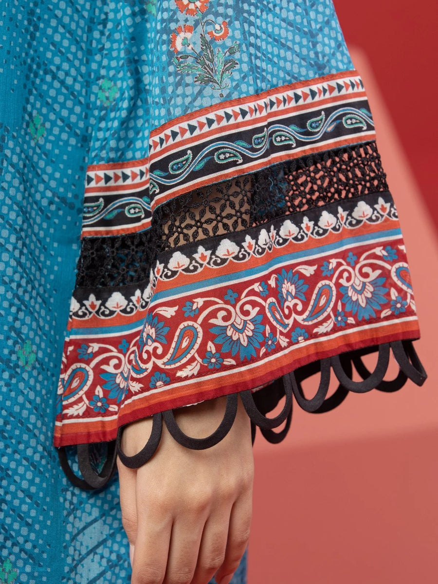 edenrobe Allure Lawn Unstitched Printed 3Pc Suit EWU23A1-26191