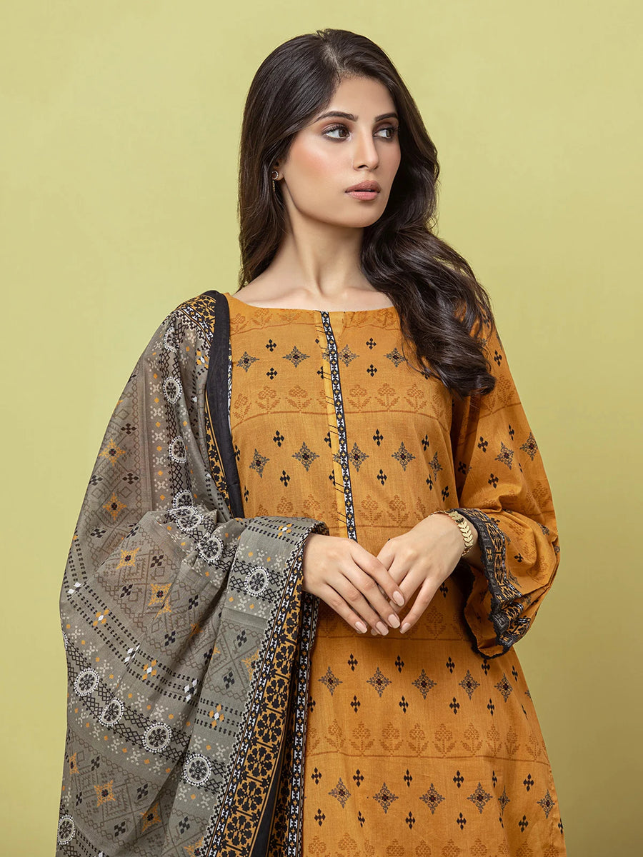 edenrobe Allure Lawn Unstitched Printed 3Pc Suit EWU23A1-26215