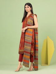 edenrobe Allure Lawn Unstitched Printed 3Pc Suit EWU23A1-26220