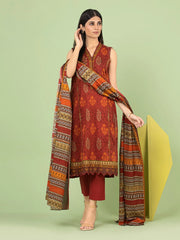 edenrobe Allure Lawn Unstitched Printed 3Pc Suit EWU23A1-26220
