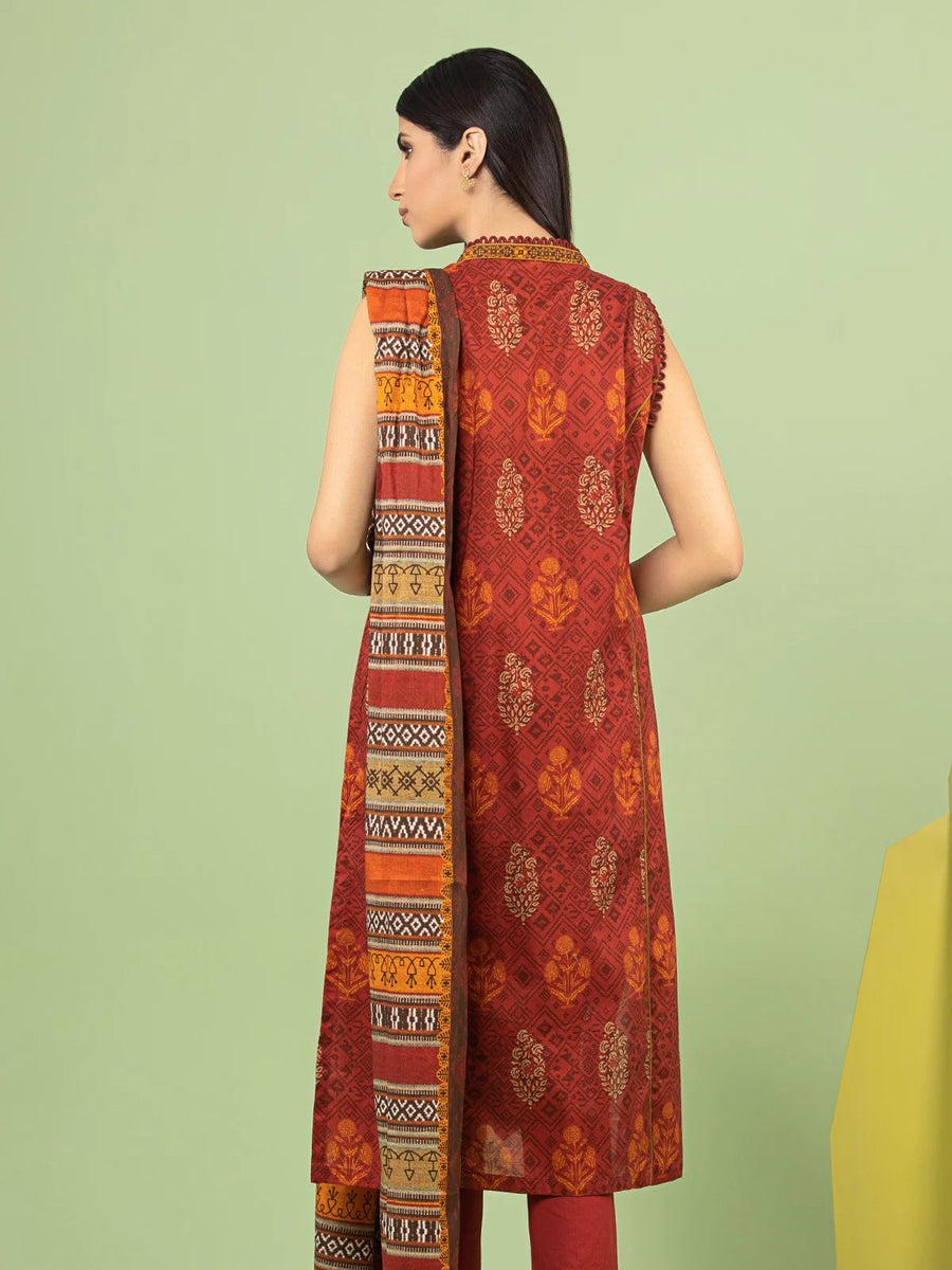 edenrobe Allure Lawn Unstitched Printed 3Pc Suit EWU23A1-26220