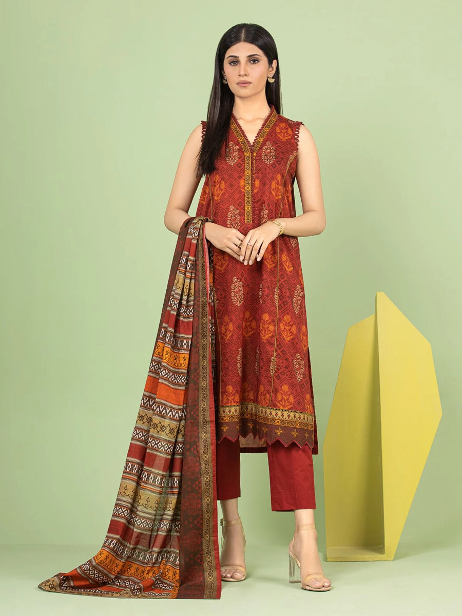 edenrobe Allure Lawn Unstitched Printed 3Pc Suit EWU23A1-26220