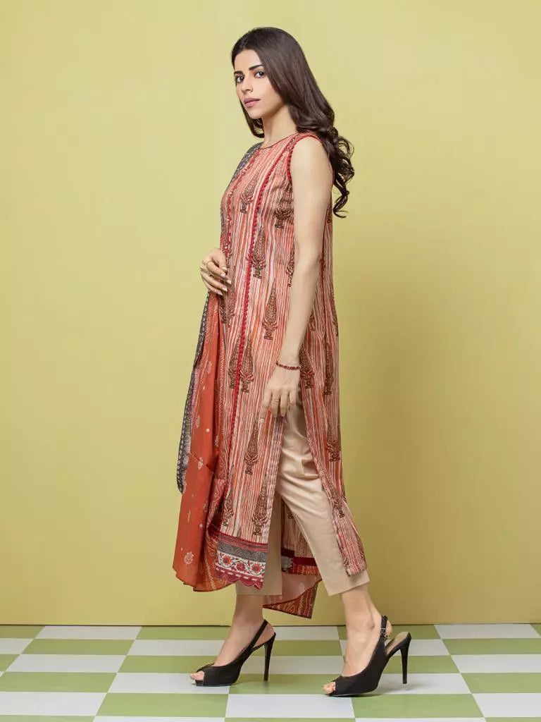 edenrobe Allure Lawn Unstitched Printed 3Pc Suit EWU23A1-26227