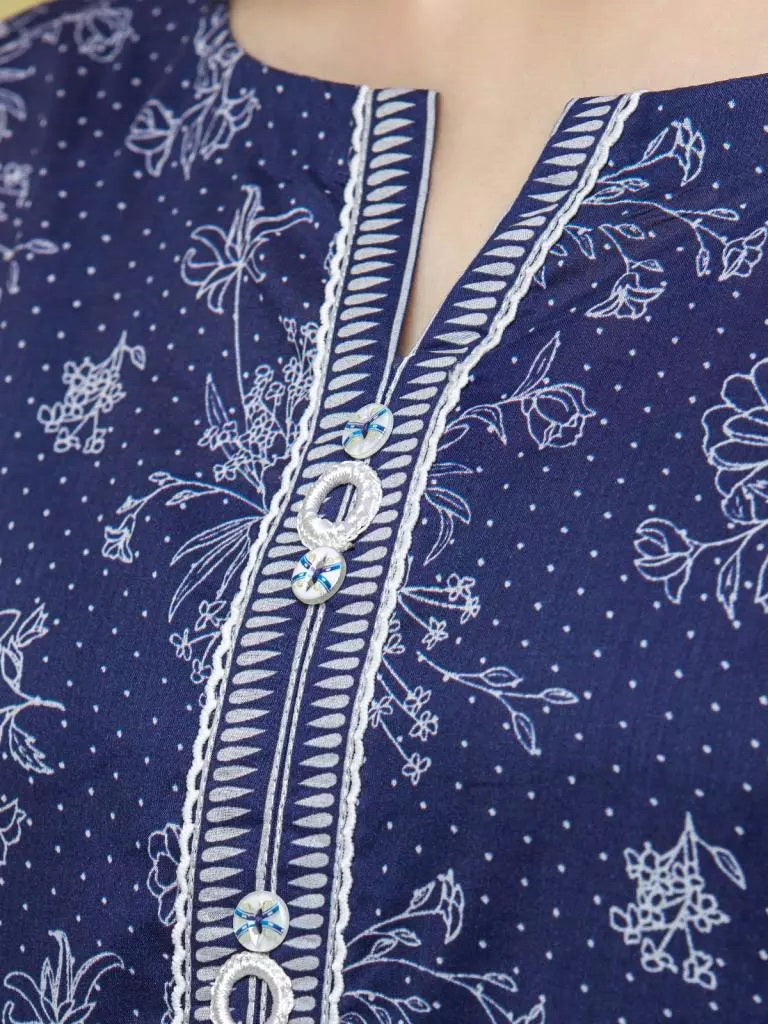edenrobe Allure Lawn Unstitched Printed 3 Piece Suit EWU23A1-26244