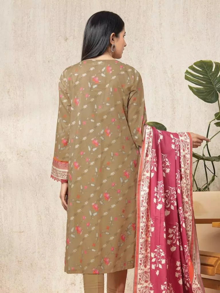 edenrobe Allure Lawn Unstitched Printed 3Pc Suit EWU23A1-26318