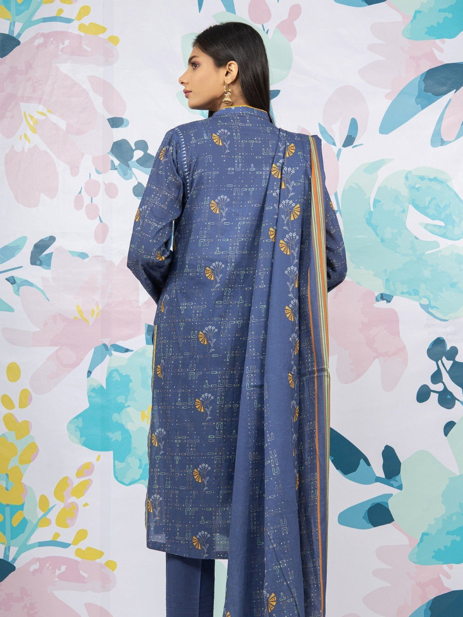 edenrobe Allure Lawn Unstitched Printed 3Pc Suit EWU23A1-26325