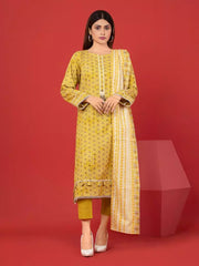 edenrobe Allure Lawn Unstitched Printed 3 Piece Suit EWU23A1-26335