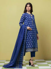 edenrobe Allure Lawn Unstitched Printed 3 Piece Suit EWU23A1-26343