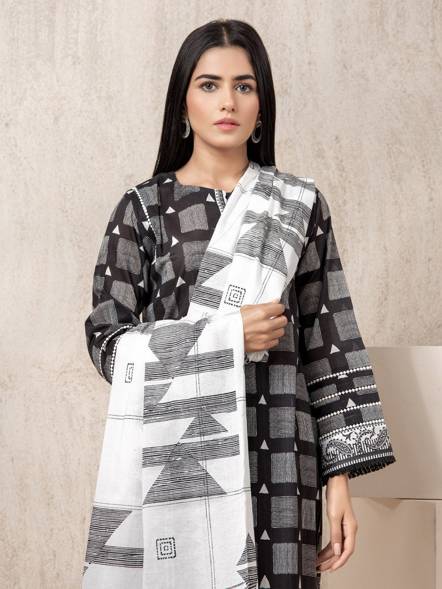 edenrobe Allure Lawn Unstitched Printed 3Pc Suit EWU23A1-26351