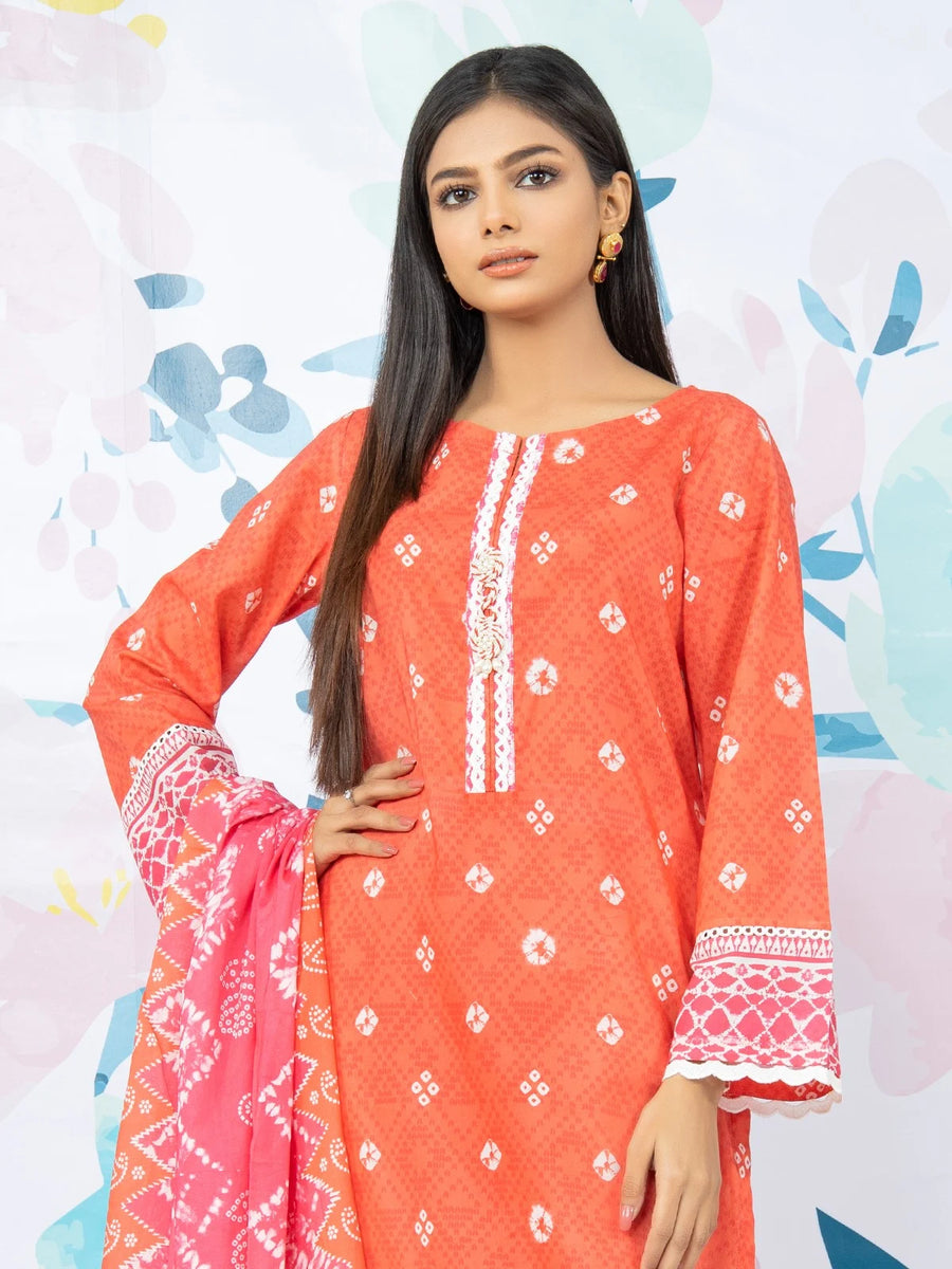 edenrobe Allure Lawn Unstitched Printed 3Pc Suit EWU23A1-26360