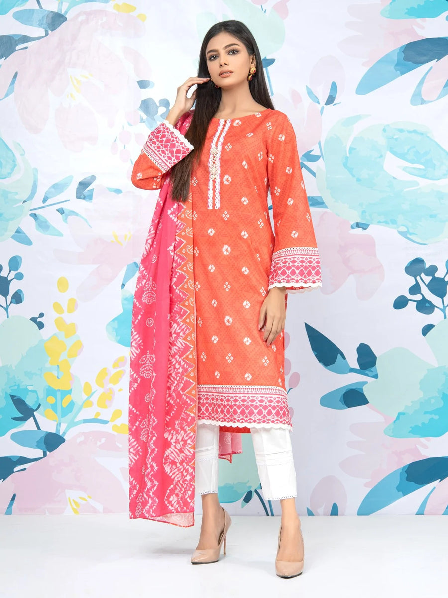 edenrobe Allure Lawn Unstitched Printed 3Pc Suit EWU23A1-26360