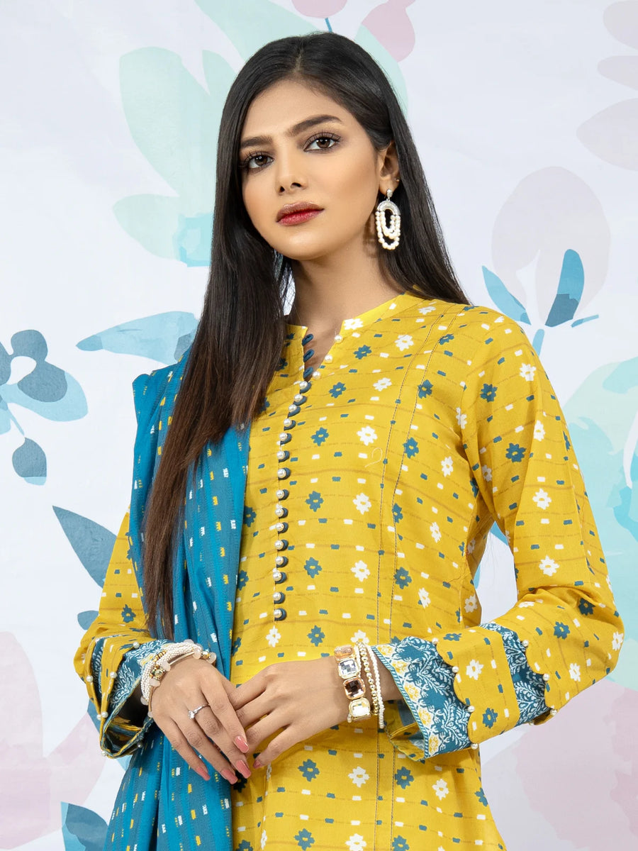 edenrobe Allure Lawn Unstitched Printed 3Pc Suit EWU23A1-26361