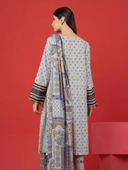 edenrobe Allure Lawn Unstitched Printed 3Pc Suit EWU23A1-26372