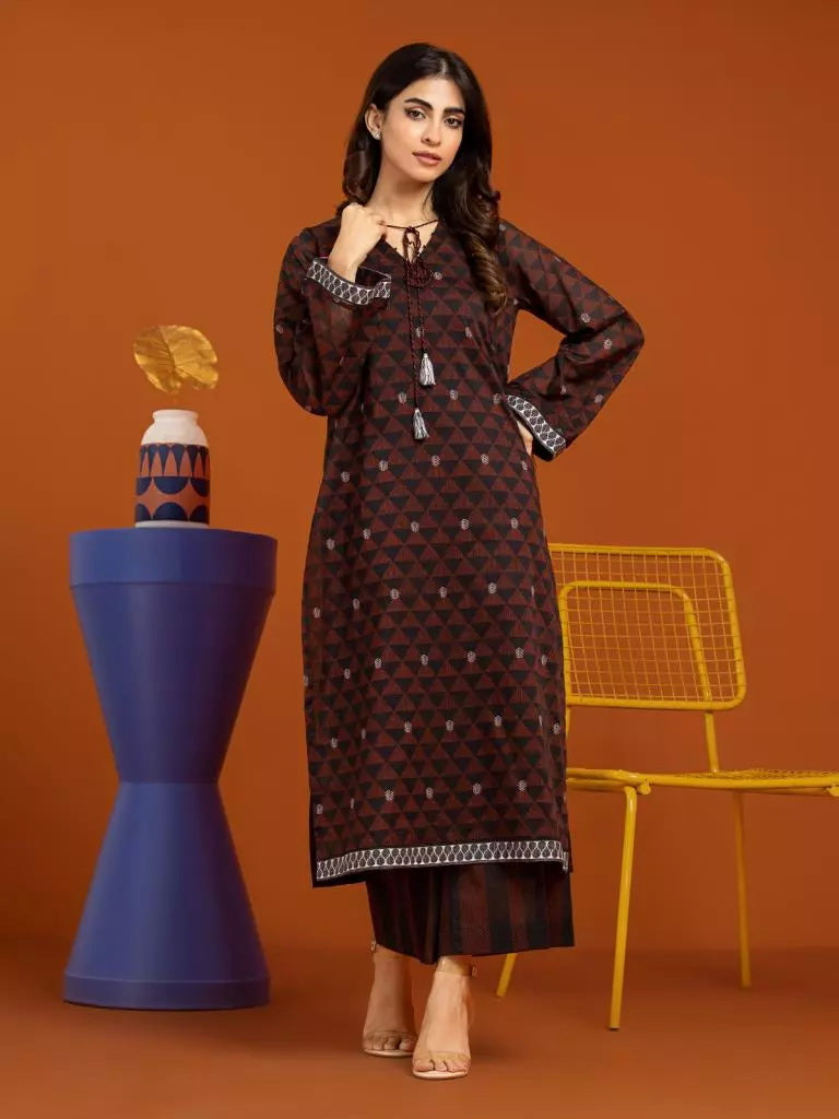 edenrobe Allure Printed Khaddar Unstitched 2Pc Suit EWU23A3-26396ST