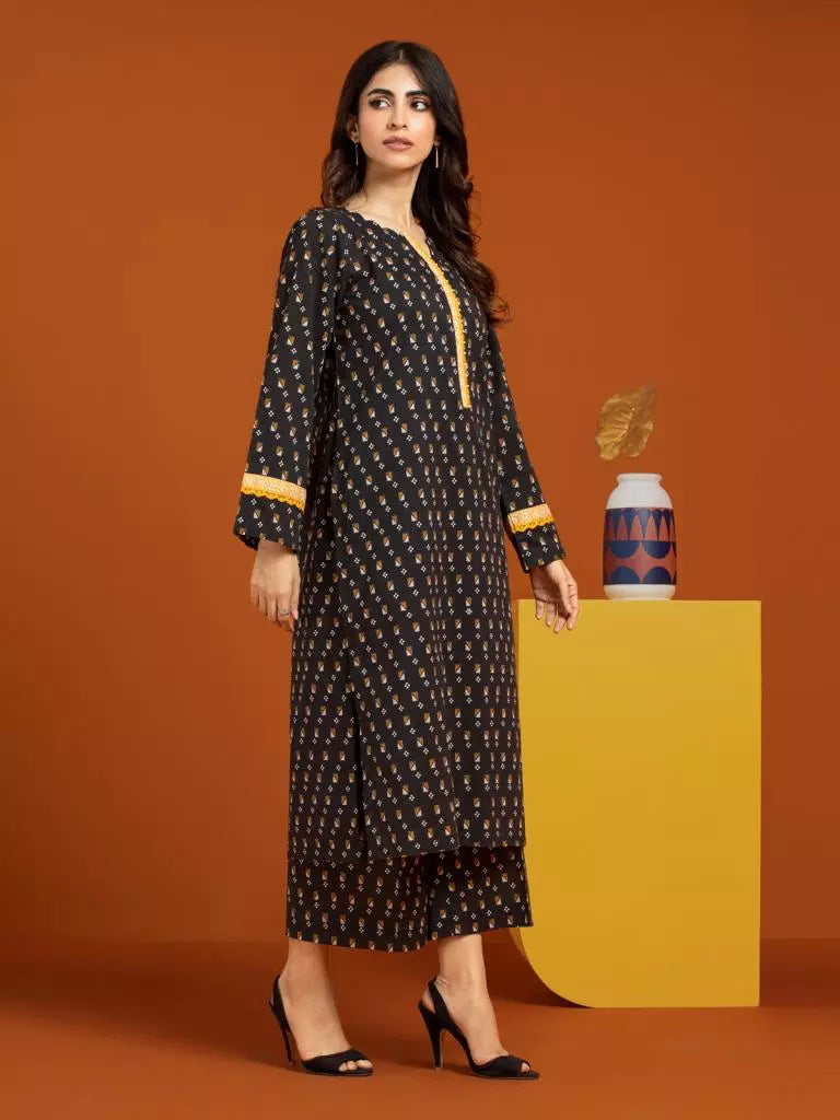 edenrobe Allure Printed Khaddar Unstitched 2Pc Suit EWU23A3-26400ST