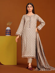 edenrobe Allure Printed Khaddar Unstitched 3Pc Suit EWU23A3-27037-3P