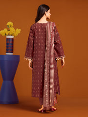 edenrobe Allure Printed Khaddar Unstitched 3Pc Suit EWU23A3-27054-3P