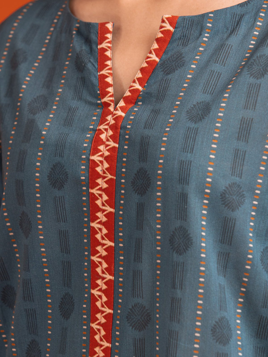 edenrobe Allure Printed Khaddar Unstitched 3Pc Suit EWU23A3-27064-3P