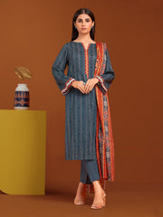 edenrobe Allure Printed Khaddar Unstitched 3Pc Suit EWU23A3-27064-3P