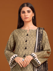 edenrobe Allure Printed Khaddar Unstitched 3Pc Suit EWU23A3-27067-3P