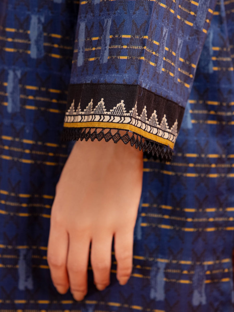 edenrobe Allure Printed Khaddar Unstitched 3Pc Suit EWU23A3-27068-3P