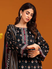 edenrobe Allure Printed Khaddar Unstitched 3Pc Suit EWU23A3-27072-3P