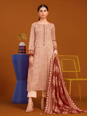 edenrobe Allure Printed Khaddar Unstitched 3Pc Suit EWU23A3-27080-3P