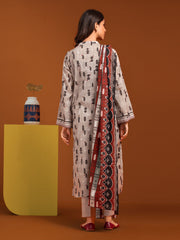 edenrobe Allure Printed Khaddar Unstitched 3Pc Suit EWU23A3-27081-3P
