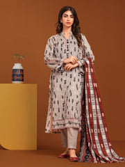 edenrobe Allure Printed Khaddar Unstitched 3Pc Suit EWU23A3-27081-3P