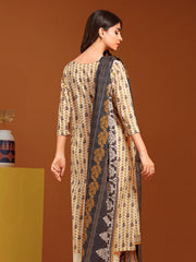 edenrobe Allure Printed Khaddar Unstitched 3Pc Suit EWU23A3-27083-3P