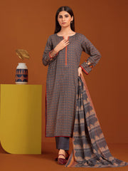 edenrobe Allure Printed Khaddar Unstitched 3Pc Suit EWU23A3-27096-3P