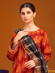 edenrobe Allure Printed Khaddar Unstitched 3Pc Suit EWU23A3-27101-3P