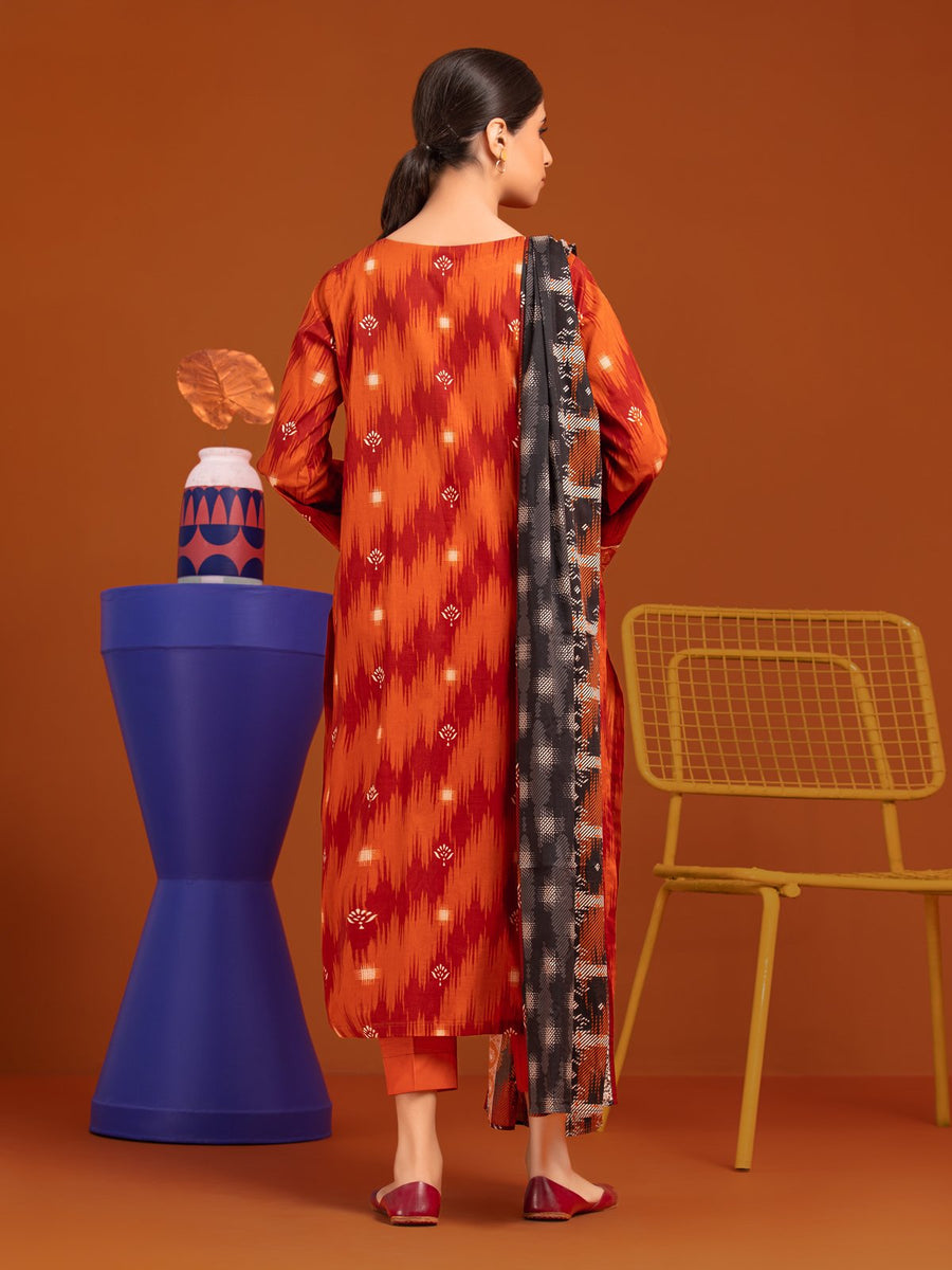 edenrobe Allure Printed Khaddar Unstitched 3Pc Suit EWU23A3-27101-3P