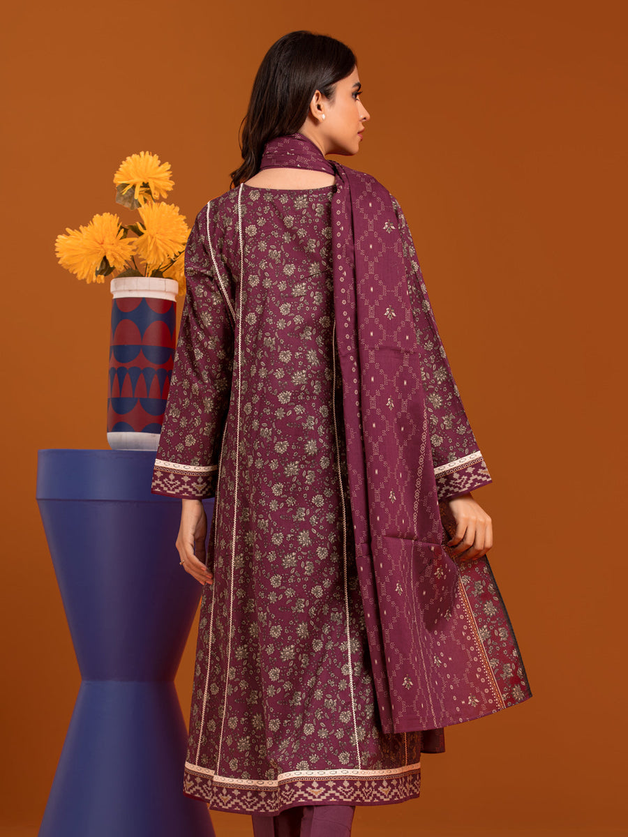 edenrobe Allure Printed Khaddar Unstitched 3Pc Suit EWU23A3-27105-3P