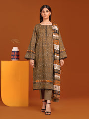 edenrobe Allure Printed Khaddar Unstitched 3Pc Suit EWU23A3-27110-3P