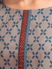 edenrobe Allure Printed Khaddar Unstitched 3Pc Suit EWU23A3-27126-3P