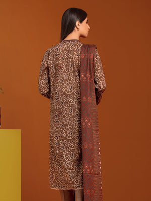 edenrobe Allure Printed Khaddar Unstitched 3Pc Suit EWU23A3-27127-3P