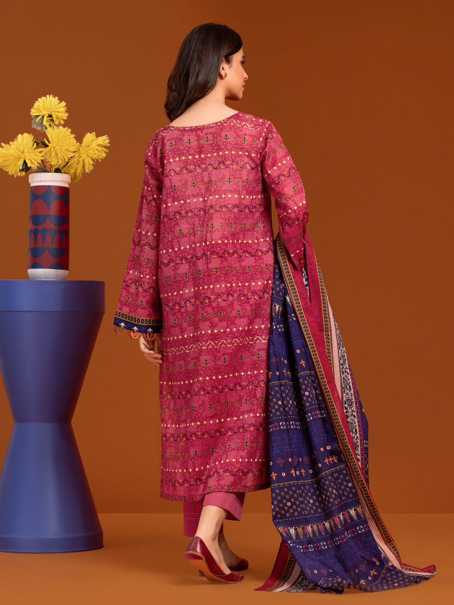 edenrobe Allure Printed Khaddar Unstitched 3Pc Suit EWU23A3-27138-3P