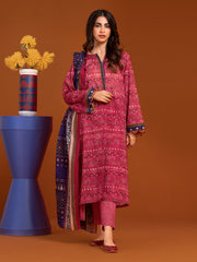 edenrobe Allure Printed Khaddar Unstitched 3Pc Suit EWU23A3-27138-3P