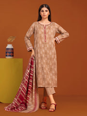 edenrobe Allure Printed Khaddar Unstitched 3Pc Suit EWU23A3-27145-3P