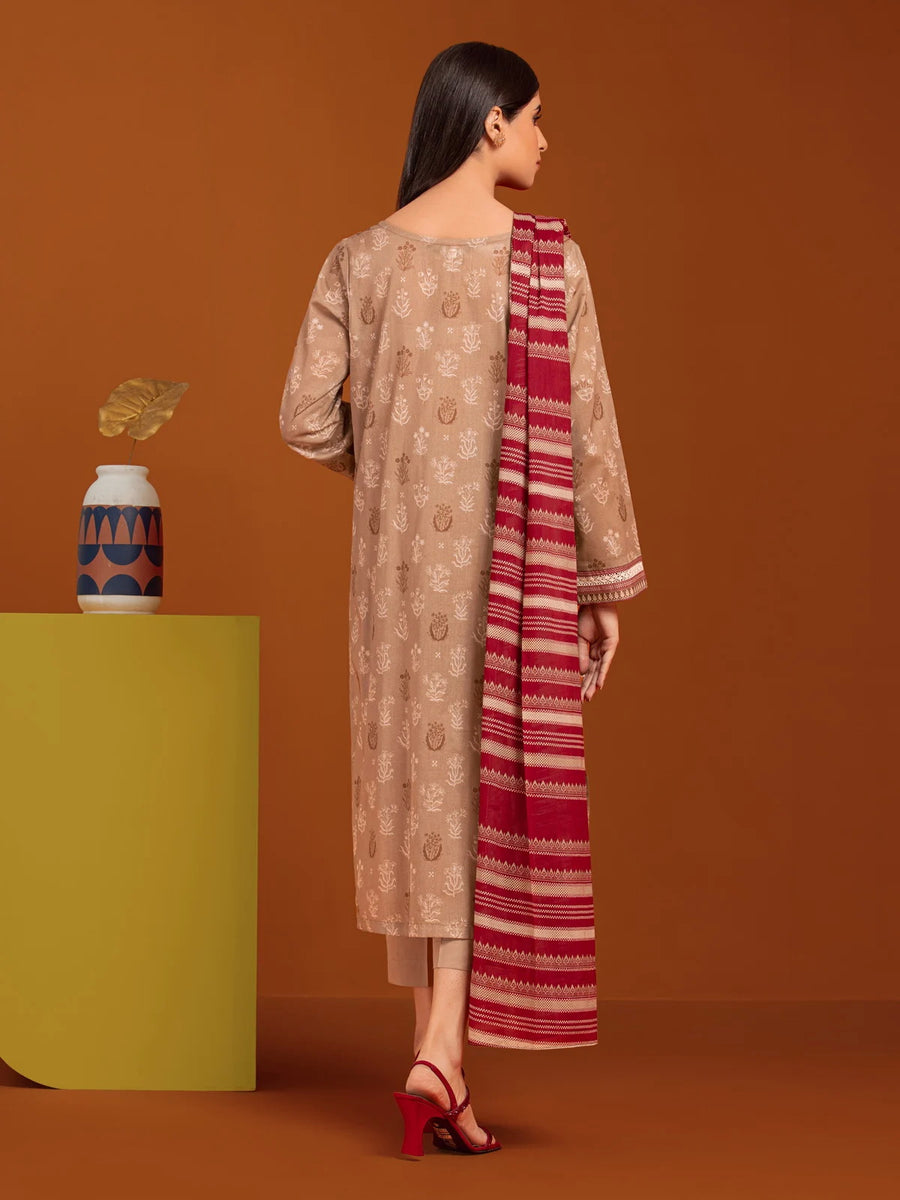 edenrobe Allure Printed Khaddar Unstitched 3Pc Suit EWU23A3-27145-3P