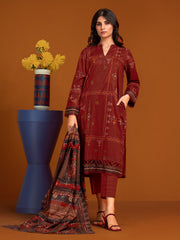 edenrobe Allure Printed Khaddar Unstitched 3Pc Suit EWU23A3-27161-3P