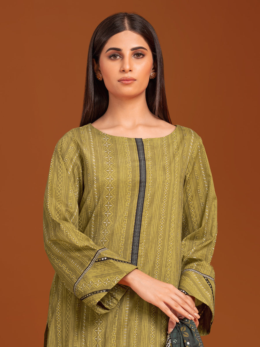 edenrobe Allure Printed Khaddar Unstitched 3Pc Suit EWU23A3-27170-3P