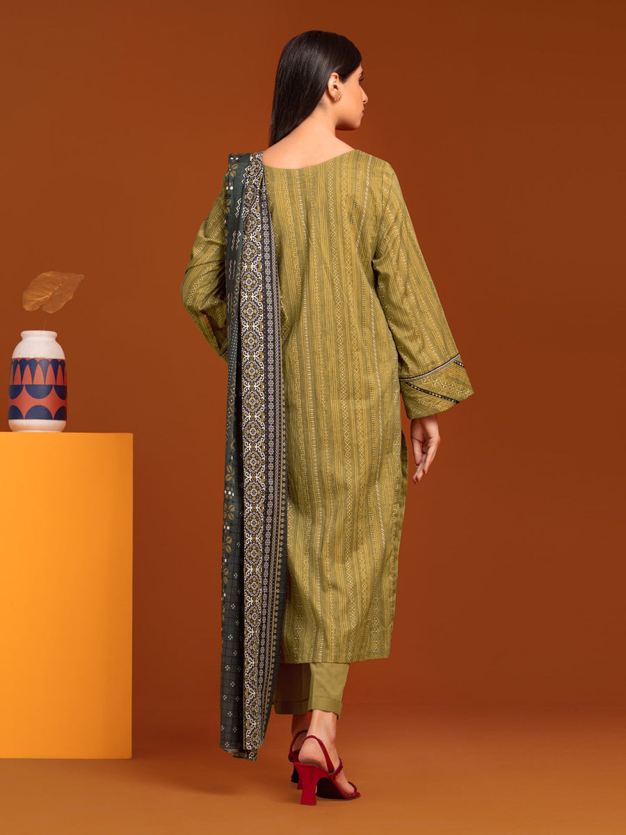 edenrobe Allure Printed Khaddar Unstitched 3Pc Suit EWU23A3-27170-3P